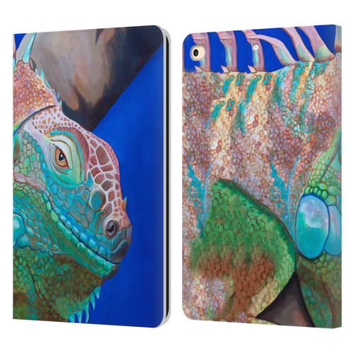 Jody Wright Animals Iguana Attitude Leather Book Wallet Case Cover For Apple iPad 9.7 2017 / iPad 9.7 2018