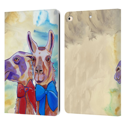 Jody Wright Animals Lovely Llamas Leather Book Wallet Case Cover For Apple iPad 9.7 2017 / iPad 9.7 2018