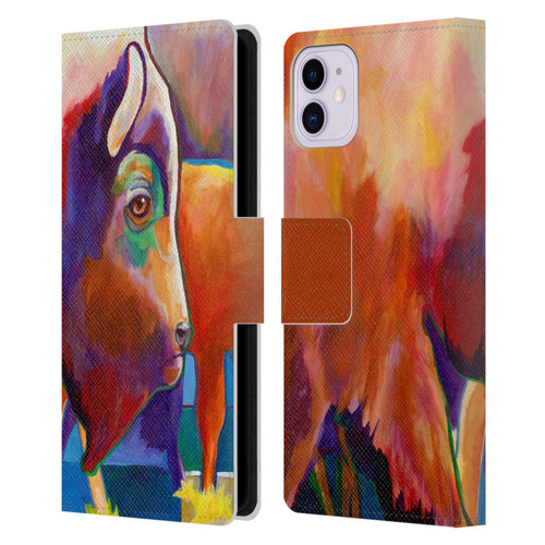 Jody Wright Animals Bison Leather Book Wallet Case Cover For Apple iPhone 11