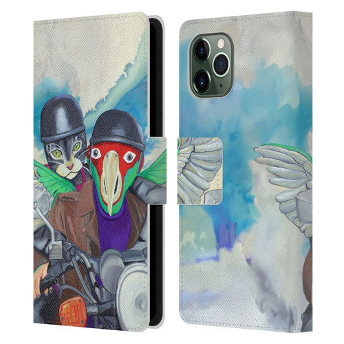Jody Wright Animals Bikers Different Strokes Leather Book Wallet Case Cover For Apple iPhone 11 Pro