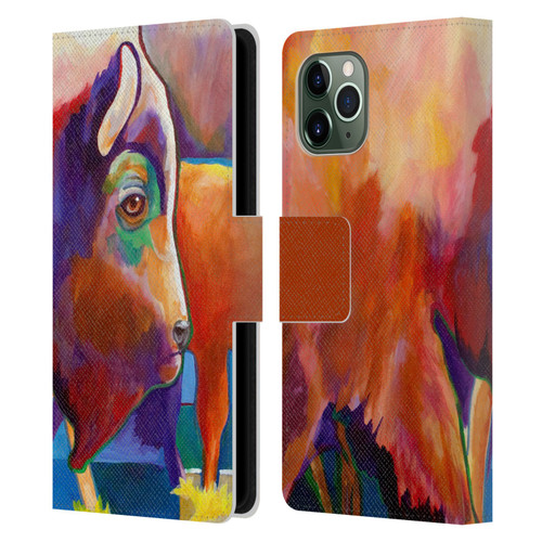 Jody Wright Animals Bison Leather Book Wallet Case Cover For Apple iPhone 11 Pro