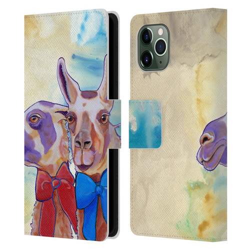 Jody Wright Animals Lovely Llamas Leather Book Wallet Case Cover For Apple iPhone 11 Pro