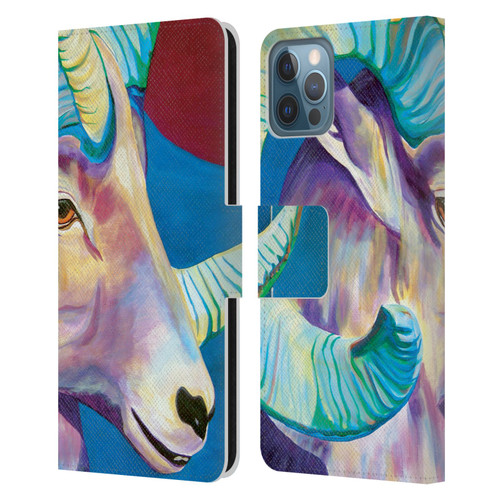 Jody Wright Animals Bighorn Leather Book Wallet Case Cover For Apple iPhone 12 / iPhone 12 Pro