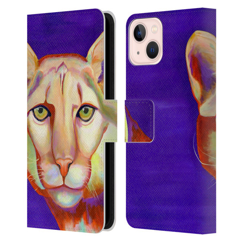 Jody Wright Animals Panther Leather Book Wallet Case Cover For Apple iPhone 13