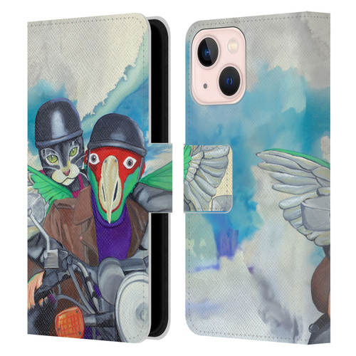 Jody Wright Animals Bikers Different Strokes Leather Book Wallet Case Cover For Apple iPhone 13 Mini