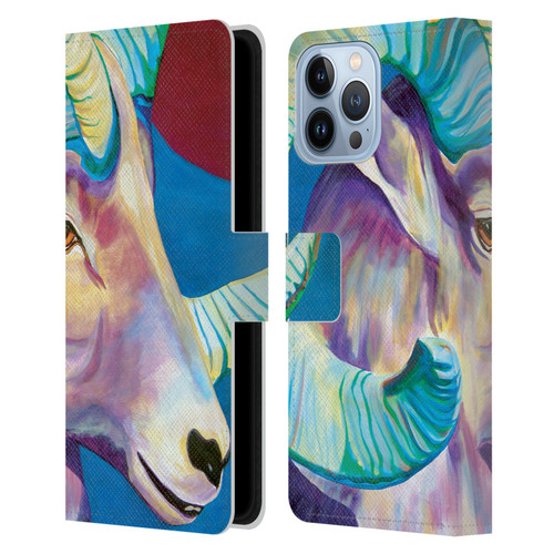 Jody Wright Animals Bighorn Leather Book Wallet Case Cover For Apple iPhone 13 Pro Max