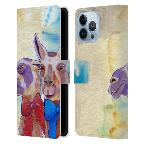 Jody Wright Animals Lovely Llamas Leather Book Wallet Case Cover For Apple iPhone 13 Pro Max