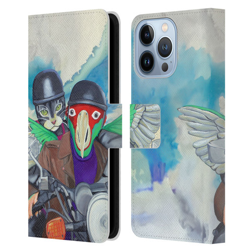 Jody Wright Animals Bikers Different Strokes Leather Book Wallet Case Cover For Apple iPhone 13 Pro