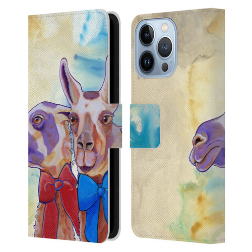 Jody Wright Animals Lovely Llamas Leather Book Wallet Case Cover For Apple iPhone 13 Pro