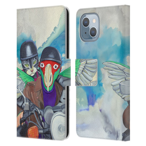 Jody Wright Animals Bikers Different Strokes Leather Book Wallet Case Cover For Apple iPhone 14