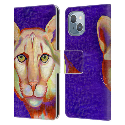 Jody Wright Animals Panther Leather Book Wallet Case Cover For Apple iPhone 14