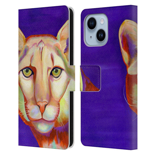 Jody Wright Animals Panther Leather Book Wallet Case Cover For Apple iPhone 14 Plus