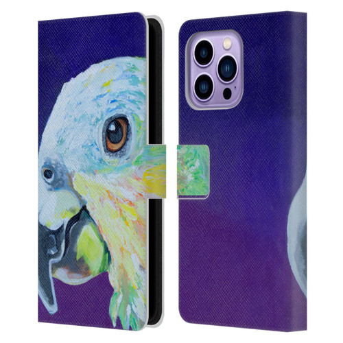 Jody Wright Animals Here's Looking At You Leather Book Wallet Case Cover For Apple iPhone 14 Pro Max