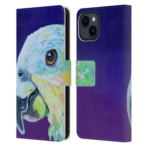 Jody Wright Animals Here's Looking At You Leather Book Wallet Case Cover For Apple iPhone 15