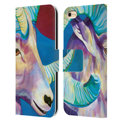 Jody Wright Animals Bighorn Leather Book Wallet Case Cover For Apple iPhone 6 / iPhone 6s