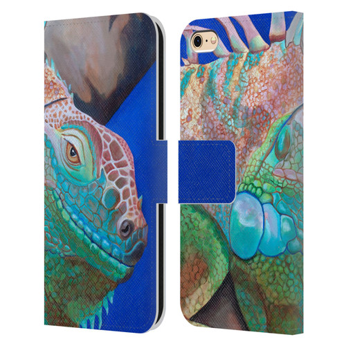 Jody Wright Animals Iguana Attitude Leather Book Wallet Case Cover For Apple iPhone 6 / iPhone 6s