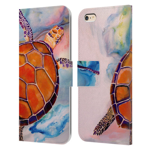 Jody Wright Animals Tranquility Sea Turtle Leather Book Wallet Case Cover For Apple iPhone 6 Plus / iPhone 6s Plus