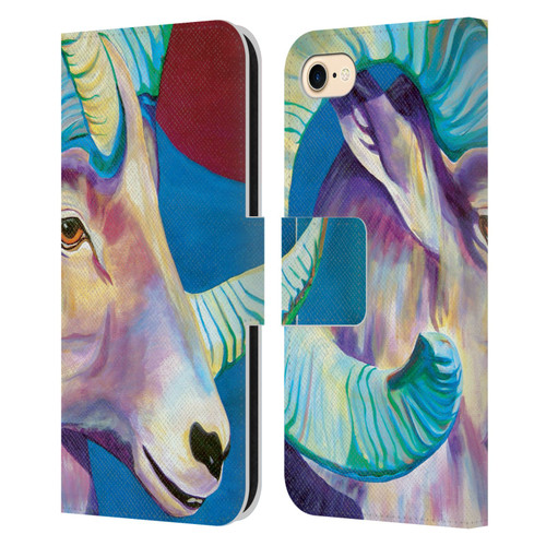 Jody Wright Animals Bighorn Leather Book Wallet Case Cover For Apple iPhone 7 / 8 / SE 2020 & 2022