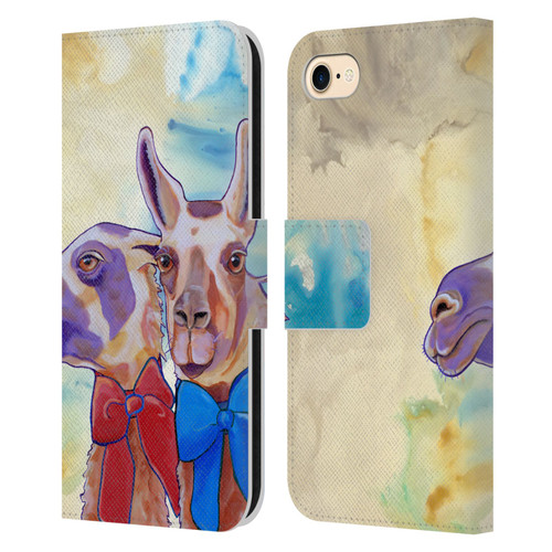 Jody Wright Animals Lovely Llamas Leather Book Wallet Case Cover For Apple iPhone 7 / 8 / SE 2020 & 2022