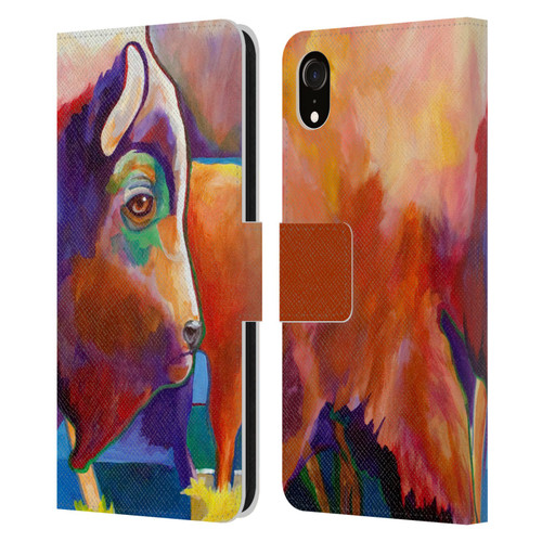 Jody Wright Animals Bison Leather Book Wallet Case Cover For Apple iPhone XR