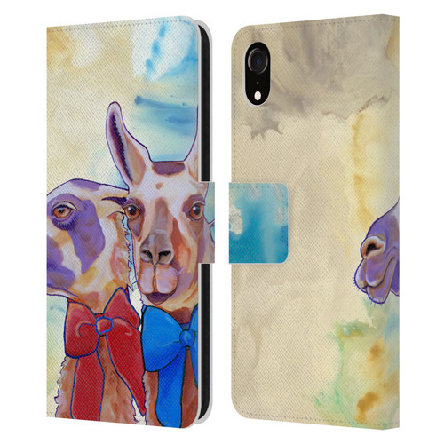 Jody Wright Animals Lovely Llamas Leather Book Wallet Case Cover For Apple iPhone XR