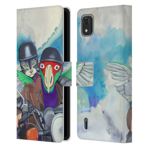 Jody Wright Animals Bikers Different Strokes Leather Book Wallet Case Cover For Nokia C2 2nd Edition