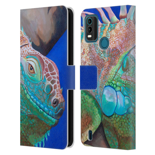 Jody Wright Animals Iguana Attitude Leather Book Wallet Case Cover For Nokia G11 Plus