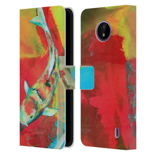Jody Wright Animals Koi Fish Leather Book Wallet Case Cover For Nokia C10 / C20