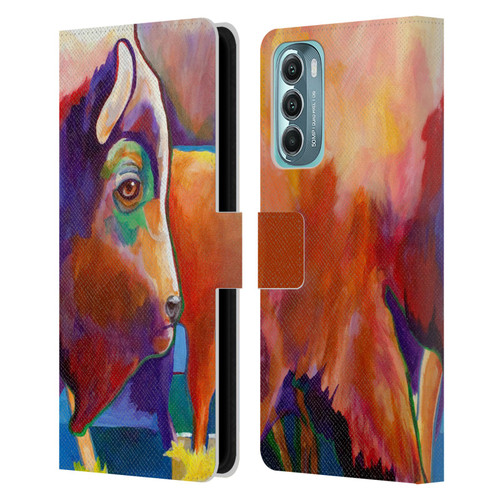 Jody Wright Animals Bison Leather Book Wallet Case Cover For Motorola Moto G Stylus 5G (2022)