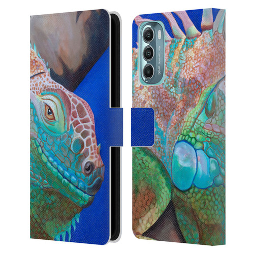 Jody Wright Animals Iguana Attitude Leather Book Wallet Case Cover For Motorola Moto G Stylus 5G (2022)