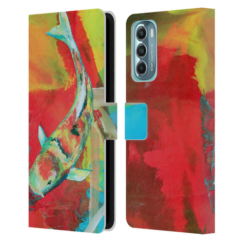 Jody Wright Animals Koi Fish Leather Book Wallet Case Cover For Motorola Moto G Stylus 5G (2022)