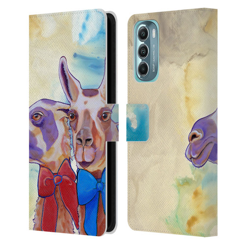 Jody Wright Animals Lovely Llamas Leather Book Wallet Case Cover For Motorola Moto G Stylus 5G (2022)