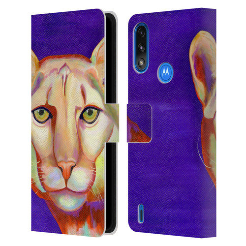 Jody Wright Animals Panther Leather Book Wallet Case Cover For Motorola Moto E7 Power / Moto E7i Power