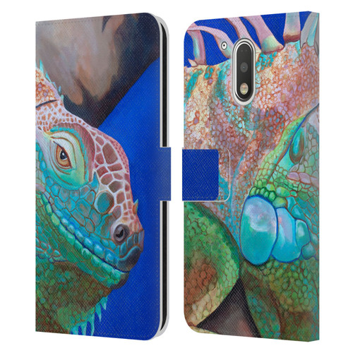 Jody Wright Animals Iguana Attitude Leather Book Wallet Case Cover For Motorola Moto G41