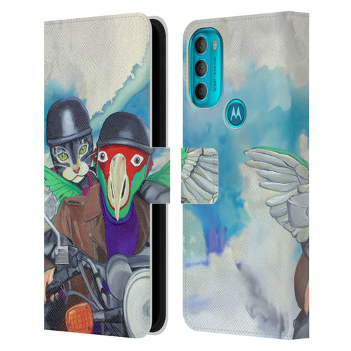 Jody Wright Animals Bikers Different Strokes Leather Book Wallet Case Cover For Motorola Moto G71 5G