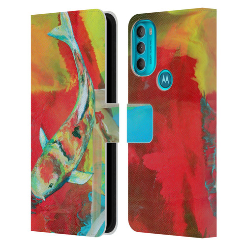 Jody Wright Animals Koi Fish Leather Book Wallet Case Cover For Motorola Moto G71 5G