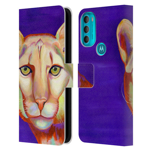 Jody Wright Animals Panther Leather Book Wallet Case Cover For Motorola Moto G71 5G