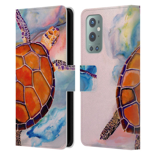 Jody Wright Animals Tranquility Sea Turtle Leather Book Wallet Case Cover For OnePlus 9