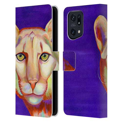 Jody Wright Animals Panther Leather Book Wallet Case Cover For OPPO Find X5 Pro