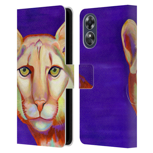 Jody Wright Animals Panther Leather Book Wallet Case Cover For OPPO A17