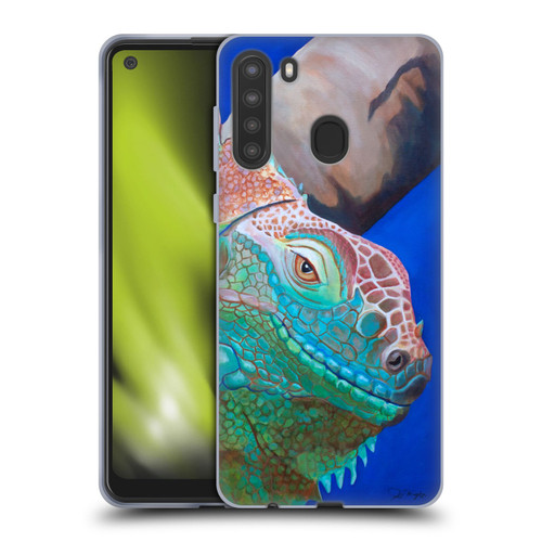 Jody Wright Animals Iguana Attitude Soft Gel Case for Samsung Galaxy A21 (2020)