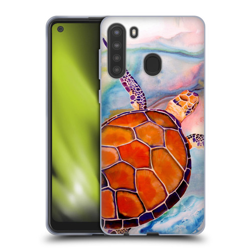Jody Wright Animals Tranquility Sea Turtle Soft Gel Case for Samsung Galaxy A21 (2020)