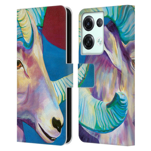 Jody Wright Animals Bighorn Leather Book Wallet Case Cover For OPPO Reno8 Pro
