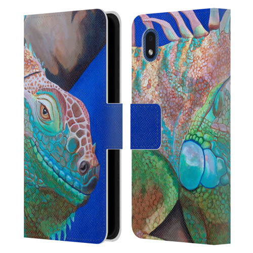 Jody Wright Animals Iguana Attitude Leather Book Wallet Case Cover For Samsung Galaxy A01 Core (2020)