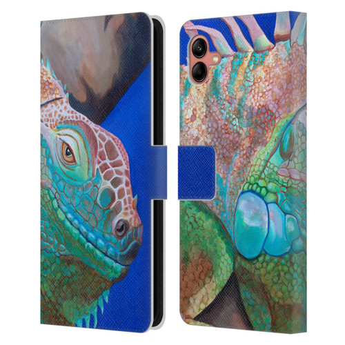 Jody Wright Animals Iguana Attitude Leather Book Wallet Case Cover For Samsung Galaxy A04 (2022)