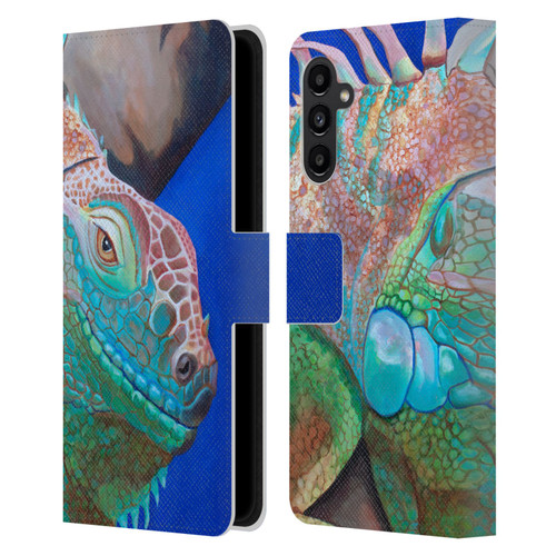 Jody Wright Animals Iguana Attitude Leather Book Wallet Case Cover For Samsung Galaxy A13 5G (2021)