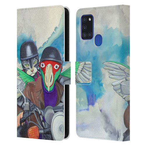 Jody Wright Animals Bikers Different Strokes Leather Book Wallet Case Cover For Samsung Galaxy A21s (2020)
