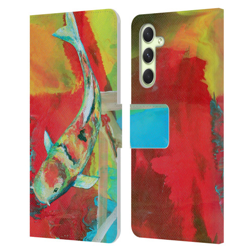Jody Wright Animals Koi Fish Leather Book Wallet Case Cover For Samsung Galaxy A54 5G
