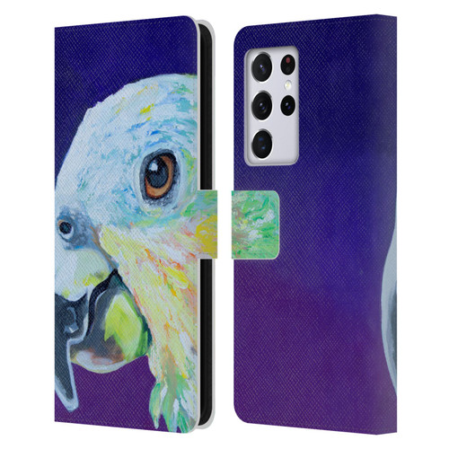 Jody Wright Animals Here's Looking At You Leather Book Wallet Case Cover For Samsung Galaxy S21 Ultra 5G