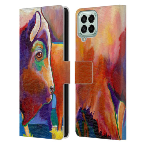 Jody Wright Animals Bison Leather Book Wallet Case Cover For Samsung Galaxy M53 (2022)